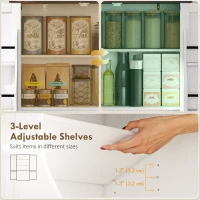 HOMCOM 53.5" Pantry Cabinet, Kitchen Storage Cabinet with Adjustable Shelves, 6 Door Spice Racks for Dining Room, White(m-5)