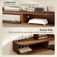 HOMCOM 71" Floating TV Stand for TVs up to 75 Inch, Wall Mounted Media Console with Flip Drawer and 2 Open Shelves, Walnut(m-6)