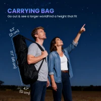 Outsunny Telescope for Adults, 70 mm Aperture 400 mm Refractor Telescope with 40X/16X, Adjustable Tripod, Bag, White(m-9)