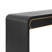 Narrow Entryway Accent Table with Storage Drawers, Wood Console Table Ideal for Living Room, Hallway, 47'' L x 15'' W x 30'' H, Black(m-6)