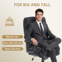 HOMCOM Big and Tall Executive Office Chair, Up to 450 lbs. Heavy Duty Desk Chair, Computer Chair for Heavy People, Black(m-4)