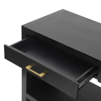 Farmhouse Console Table with Storage Drawers, Wooden Entryway Table Ideal for Living Room, Hallway, 47.5'' L x 15.5'' W x 30'' H, Black(m-5)