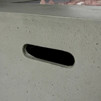 50000 BTU Outdoor Square Propane Fire Pit Table with Tank Holder, Lightweight Concrete, Fire Pit Top for Gathering, 40" L x40" W x 12.5" H, Light Grey(m-9)