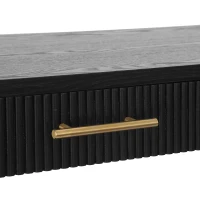 Farmhouse Console Table with Storage and Drawers, Narrow Wood Sofa Table for Living Room, Hallway, 47.5'' L x 14.5'' W x 30'' H, Black(m-6)