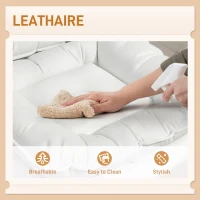 HOMCOM Criss Cross Chair, Swivel Wide Office Chair with Leathaire Upholstery, Tilting, No Arm, White(m-6)