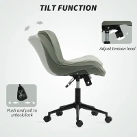 HOMCOM Armless Office Chair, 360° Swivel Desk Chair with Adjustable Height & Tilt Function, Dark Green(m-5)