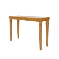 Farmhouse Console Table with Beaded Trim and Natural Wood, Accent Sofa Table for Living Room, Hallway, 47.5'' L x 16'' W x 32'' H, Brown(m-9)