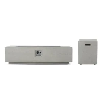 50000 BTU Propane Fire Pit Table with Tank Holder and Durable Iron Frame, Modern Stove for Outdoors, 56'' L x 26.5'' W x 15'' H, Light Gray(m-2)