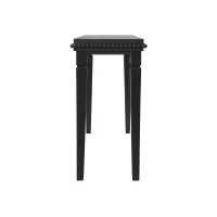Farmhouse Console Table with Beaded Trim and Natural Wood, Accent Sofa Table for Living Room, Hallway, 47.5'' L x 16'' W x 32'' H, Black(m-10)