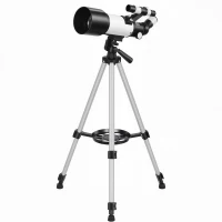 Outsunny Telescope for Adults, 70 mm Aperture 400 mm Refractor Telescope with 40X/16X, Adjustable Tripod, Bag, White(m-2)