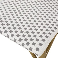 Set of 2 French Bistro Chairs with PE Rattan and Aluminium Frame, Outdoor Chairs with Bamboo Print Finish, 18.5'' L x 21.5'' W x 35'' H, White+Grey(m-5)