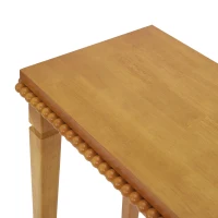 Farmhouse Console Table with Beaded Trim and Natural Wood, Accent Sofa Table for Living Room, Hallway, 47.5'' L x 16'' W x 32'' H, Brown(m-6)