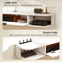 HOMCOM 47" Floating TV Stand for TVs up to 50 Inch, Wall Mounted Media Console with Flip Drawer and 2 Open Shelves, White(m-6)