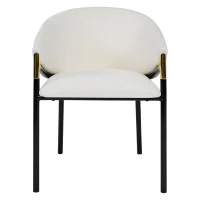 Set of 2 Modern Upholstered Dining Chairs with Metal Legs, Durable Design for Kitchen and Living Room, 22.5'' L x 22'' W x 31'' H, White(m-2)