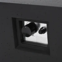 50000 BTU Propane Fire Pit Table with Tank Holder and Durable Iron Frame, Modern Stove for Outdoors, 56'' L x 26.5'' W x 15'' H, Dark Grey(m-8)