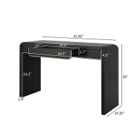 Narrow TV Sofa Table with Storage Drawers, Wood Console Table Ideal for Living Room, Entryway, 47.5'' L x 15.5'' W x 30'' H, Black(m-3)