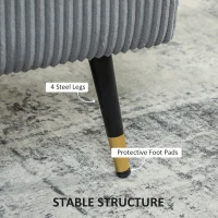 HOMCOM 55" Loveseat Sofa, Corduroy Love Seat w/ S spring, Steel Legs and Button Tufting, Small Couch for Living Room, Dark Grey(m-5)