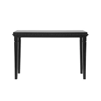 Farmhouse Console Table with Beaded Trim and Natural Wood, Accent Sofa Table for Living Room, Hallway, 47.5'' L x 16'' W x 32'' H, Black(m-2)