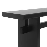 Farmhouse Wood Console Table with Premium Materials, Narrow Entryway Table with Easy Assembly, 59.5'' L x 16'' W x 31.5'' H, Black(m-5)