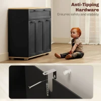 HOMCOM Sideboard Buffet Cabinet, Modern 40" Coffee Bar Cabinet with Wide Drawer, 3 Doors and 2 Adjustable Shelves, Black(m-6)