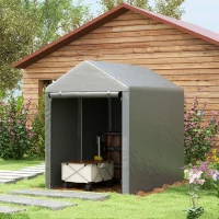 Outsunny 4 x 6ft Outdoor Storage Shed Tent, Portable Shed with Roll-up Door for Motorcycle, Bike, Garden Tools(m-8)