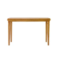 Farmhouse Console Table with Beaded Trim and Natural Wood, Accent Sofa Table for Living Room, Hallway, 47.5'' L x 16'' W x 32'' H, Brown(m-2)