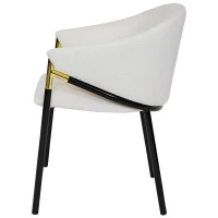 Set of 2 Modern Upholstered Dining Chairs with Metal Legs, Durable Design for Kitchen and Living Room, 22.5'' L x 22'' W x 31'' H, White(m-6)