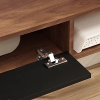 HOMCOM 47" Floating TV Stand for TVs up to 50 Inch, Wall Mounted Media Console with Flip Drawer and 2 Open Shelves, Walnut(m-7)