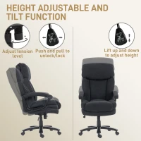 HOMCOM Big and Tall Executive Office Chair, Up to 450 lbs. Heavy Duty Desk Chair, Computer Chair for Heavy People, Black(m-5)