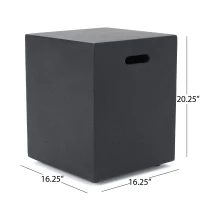 50000 BTU Outdoor Square Propane Fire Pit Table with Tank Holder, Lightweight Concrete, Fire Pit Top for Gathering, 40" L x40" W x 12.5" H, Dark Gery(m-4)