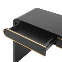 Narrow Entryway Accent Table with Storage Drawers, Wood Console Table Ideal for Living Room, Hallway, 47'' L x 15'' W x 30'' H, Black(m-5)