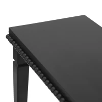 Farmhouse Console Table with Beaded Trim and Natural Wood, Accent Sofa Table for Living Room, Hallway, 47.5'' L x 16'' W x 32'' H, Black(m-5)