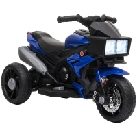 Aosom Kids Electric Pedal Motorcycle Ride-On Toy 6V Battery Powered w/ Music Horn Headlights Motorbike for Girls Boy Blue(m-2)