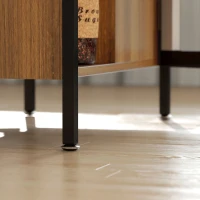 HOMCOM Multi-use Foldable Table with Hideaway Shelves, Drop Leaf Table for Kitchen, Dining, Study and Office, Brown(m-10)