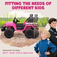 Qaba Ride on Truck Car with 2-Seater, 24V Electric Car with 4 Motors, Remote Control, Spring Suspension for 3-8 Years, Pink(m-6)