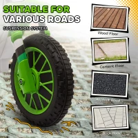 Aosom 12V Kids Motorcycle w/ Treaded Tires, 5mph Top Speed Electric Bike for Kids, Ride On Motorcycle w/ Training Wheels, Battery Charger, Spring Suspension, Green(m-5)