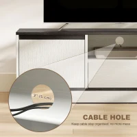 HOMCOM TV Stand for 43-55 Inch TV,  Entertainment Center w/ Cabinets, Shelf, Drawer and Cable Management for Living Room, White(m-7)