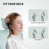 HOMCOM Ergonomic Office Chair, Mesh Desk Chair with Adjustable Headrest, Lumbar Support and Height, Tilt Function, Light Green(m-6)