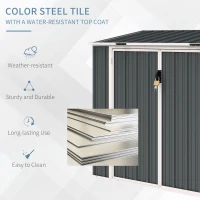 Outsunny 5ft x 3ft Outdoor Storage Shed, Garbage Bin Shed Organizer with Lockable Double Doors and Openable Lid(m-4)
