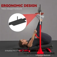 Soozier Vertical Leg Press Machine with Adjustable Leg, Back, and Head Positions, 1" Standard Plate Compatible, Red(m-6)