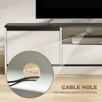 HOMCOM TV Stand for 55-60 Inch TV,  Entertainment Center w/ Cabinets, Shelf, Drawer and Cable Management for Living Room, White(m-7)