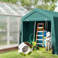 Outsunny 7.9' x 6.6' Garden Storage Tent, Patio Storage Shelter w/ Metal Frame and Double Zipper Doors, Green(m-4)