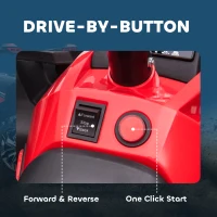 Aosom Kids Ride-on Car, 12V/10AH Four Wheeler Kids ATV, Battery Powered Off-Road Quad with MP3, Headlights, Suspension, 1.8-5 mph, Red(m-7)