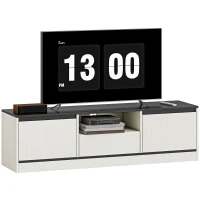 HOMCOM TV Stand for 55-60 Inch TV,  Entertainment Center w/ Cabinets, Shelf, Drawer and Cable Management for Living Room, White(m-11)