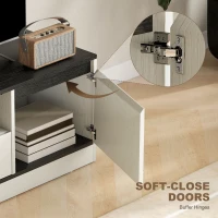 HOMCOM TV Stand for 43-55 Inch TV,  Entertainment Center w/ Cabinets, Shelf, Drawer and Cable Management for Living Room, White(m-5)