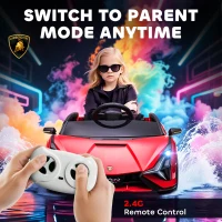 Aosom 12V Lamborghini SIAN Licensed Electric Car for kids with Remote Control, Horn, Music, & Headlights, Red(m-5)