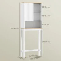 HOMCOM Over The Toilet Storage Cabinet, Bathroom Space Saver Cabinet with Adjustable Shelf, Bathroom Organizer, White(m-3)