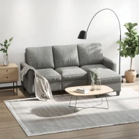 HOMCOM L-Shape Sofa, Modern Sectional Couch with Ottoman, Corner Sofa for Living Room, Light Grey(m-1)
