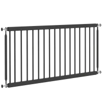 PawHut 26"-37" Dog Gate, Adjustable Pet Gate, Fits 18" Tall with 2 Extension, Pressure Mount Kit for Stairs and Doorways, Black(m-2)