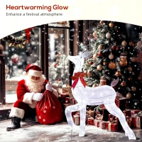 Outsunny 4.3FT Lighted Christmas Reindeer, Christmas Decor with RGB and Warm White LEDs, Stakes and Zip Ties, IP44 Waterproof(m-4)